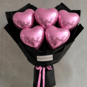 5'li Pembe Kalp Balon Buketi