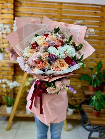 Premium İthal Gül & Papatya Buketi